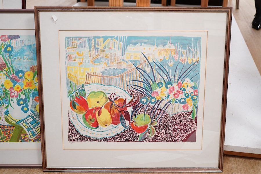 Renée Halpern (1914-2008), four colour lithographs, including ‘Manhattan Bridge’ and ‘Interieur Toscan’, each signed in pencil, limited edition, some with certificates of authenticity, 57 x 44cm. Condition - good